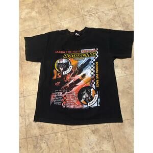 Vintage Y2K Star Wars Podracing T-Shirt Black Large (Youth Fit)